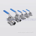 Stainless Steel Sanitary Valves Three Piece Ball Valve